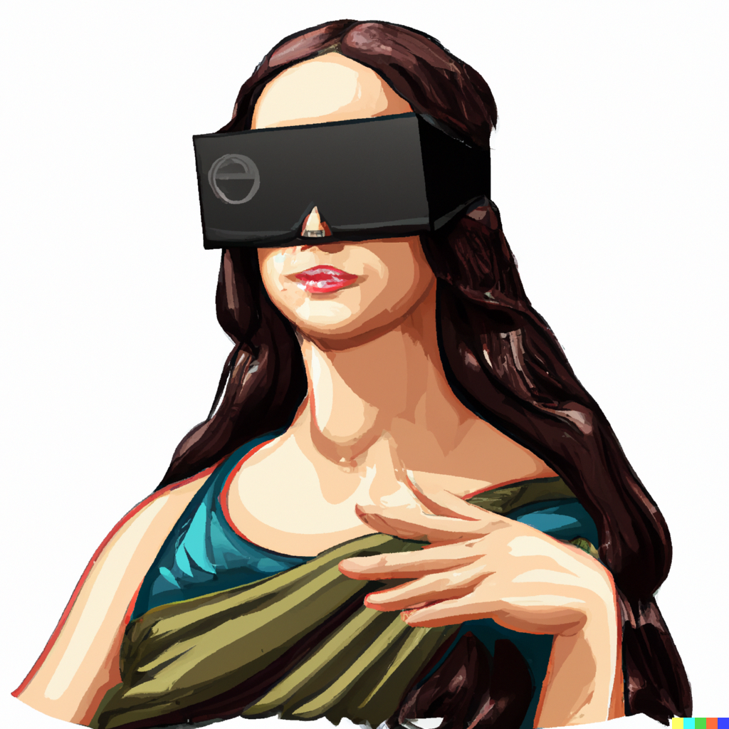 Una Mona Lisa con gafas 3D, by jorserc2 with DALL·E